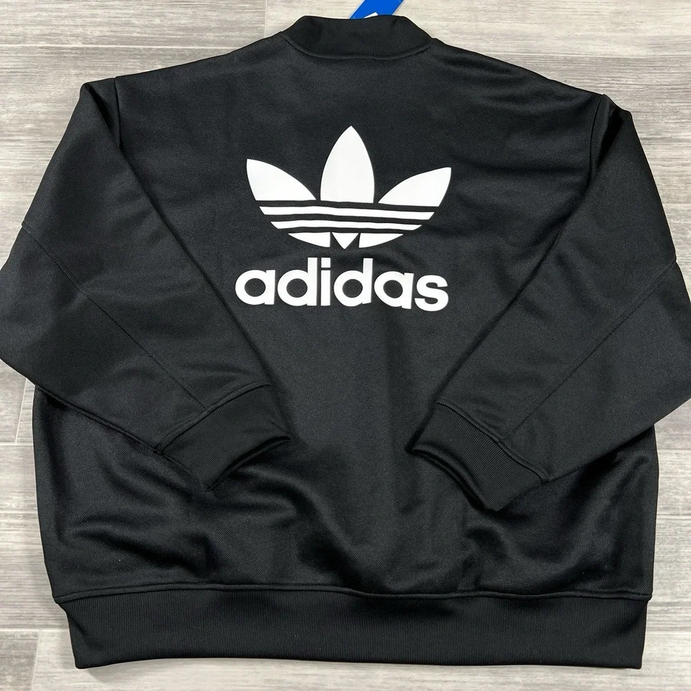 $80 Women' Size S / M Adidas Half Zip Track Jacket IP3097 Black Small Medium NWT
